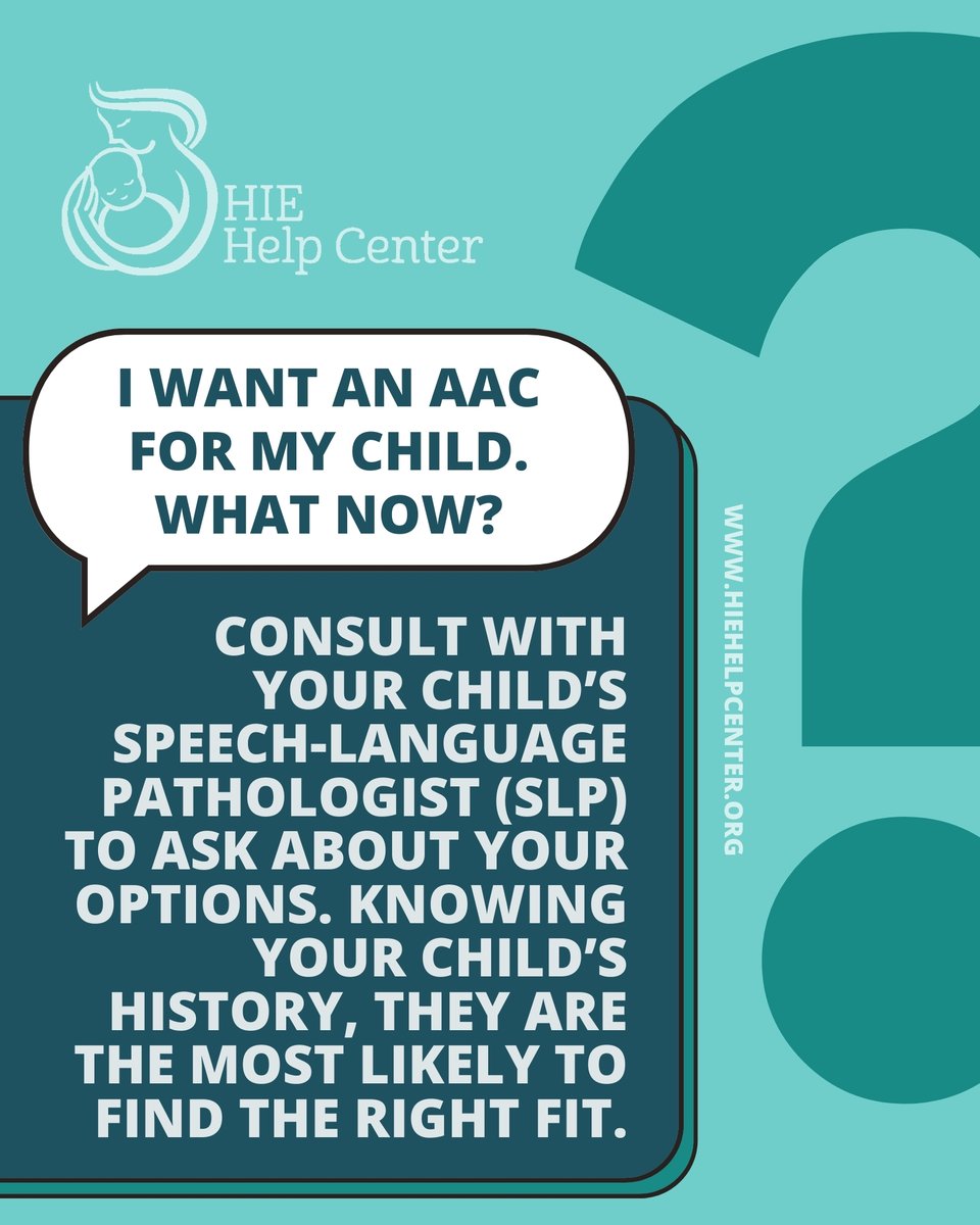 HIEHelpCenter's tweet image. If your child has a brain injury from HIE and is non-verbal or has difficulty with speech, AAC (Augmentative and Alternative Communication) tools can be life-changing.

AACs tools help your child express wants, needs, thoughts, and feelings.