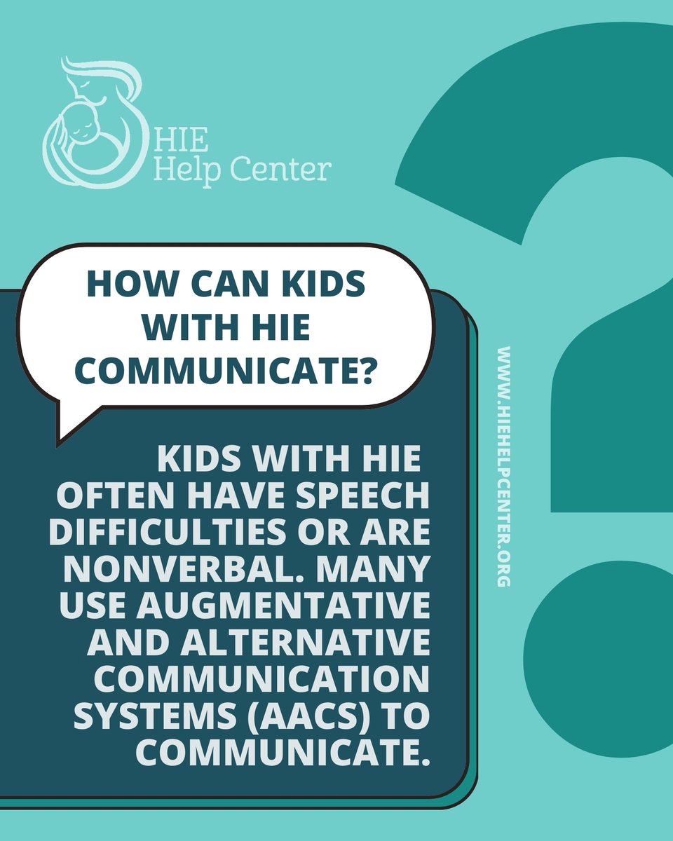 HIEHelpCenter's tweet image. If your child has a brain injury from HIE and is non-verbal or has difficulty with speech, AAC (Augmentative and Alternative Communication) tools can be life-changing.

AACs tools help your child express wants, needs, thoughts, and feelings.