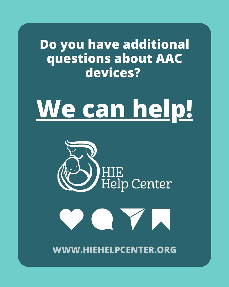 HIEHelpCenter's tweet image. If your child has a brain injury from HIE and is non-verbal or has difficulty with speech, AAC (Augmentative and Alternative Communication) tools can be life-changing.

AACs tools help your child express wants, needs, thoughts, and feelings.