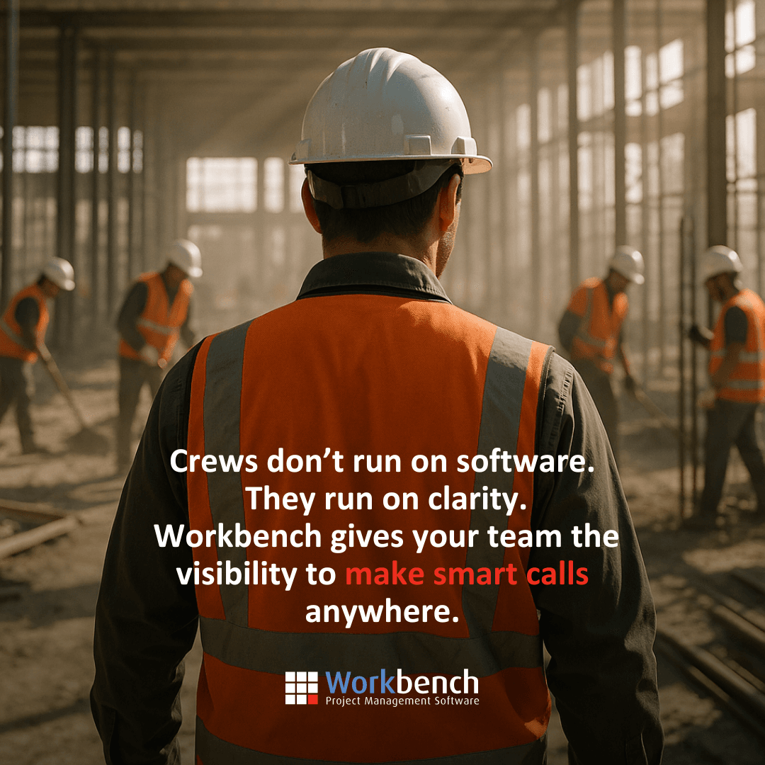 Workbench_Intl's tweet photo. 👷‍♂️ Crews don’t run on software. They run on clarity.

Workbench gives your people the visibility they need to make smart calls in the field and in the office.

#BetterSystems #IntegratedSolutions #ConstructionEfficiency #SmartConstruction #Workbench https://t.co/Cn7vEgOvfW
