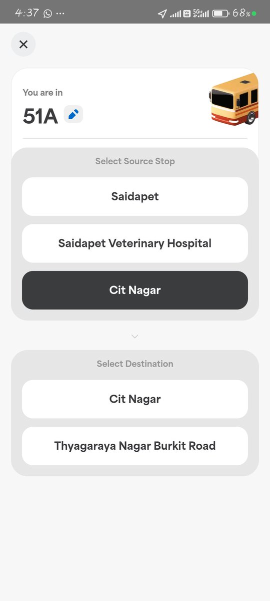 v2_vignesh's tweet image. Hi @MtcChennai it's a pleasant experience with conductor paid through upi
But #Chennaione app failed to book through bus ticket code K0622. I can't change these between the below options saidaper saidaper vetn cit nagar when I'm standing at Tambaram kindly look into it
