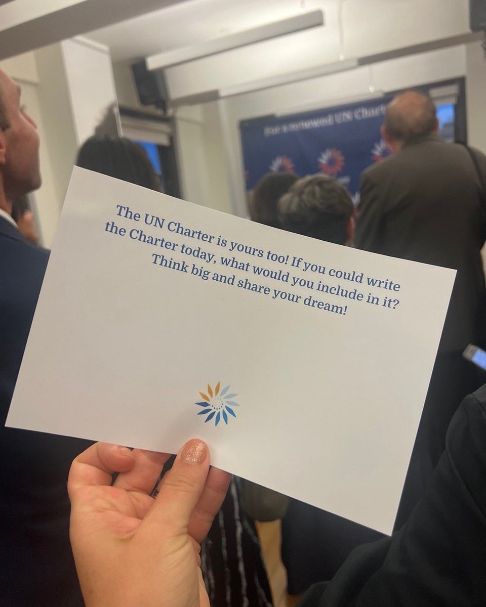 janekinninmont's tweet photo. At a great discussion by Article 109 about renewing the UN Charter for the future #UNGA #Article109 #futuregenerations https://t.co/E864KqYJTT