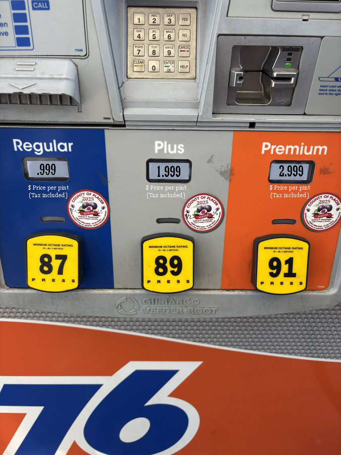<a href="/Jamesrus42/">James R Us</a> Trumponomics:
That's why I buy gas by the pint! So at my MAGA Gas Station they only charge me $1.00 for a pint of gas!😯

Trumpodelusion: 
The state of being where you think and say the opposite of reality.