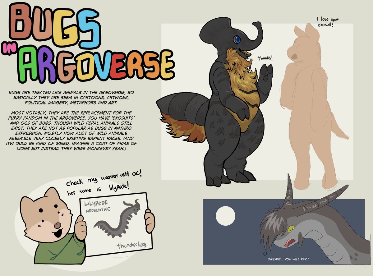 "what would... bugs look like... im a huge bug nerd and also severely in love with your worldbuilding" -&gt; 

IM SOOOO HAPPY SOMEONE ASKED THIS godilla.straw.page