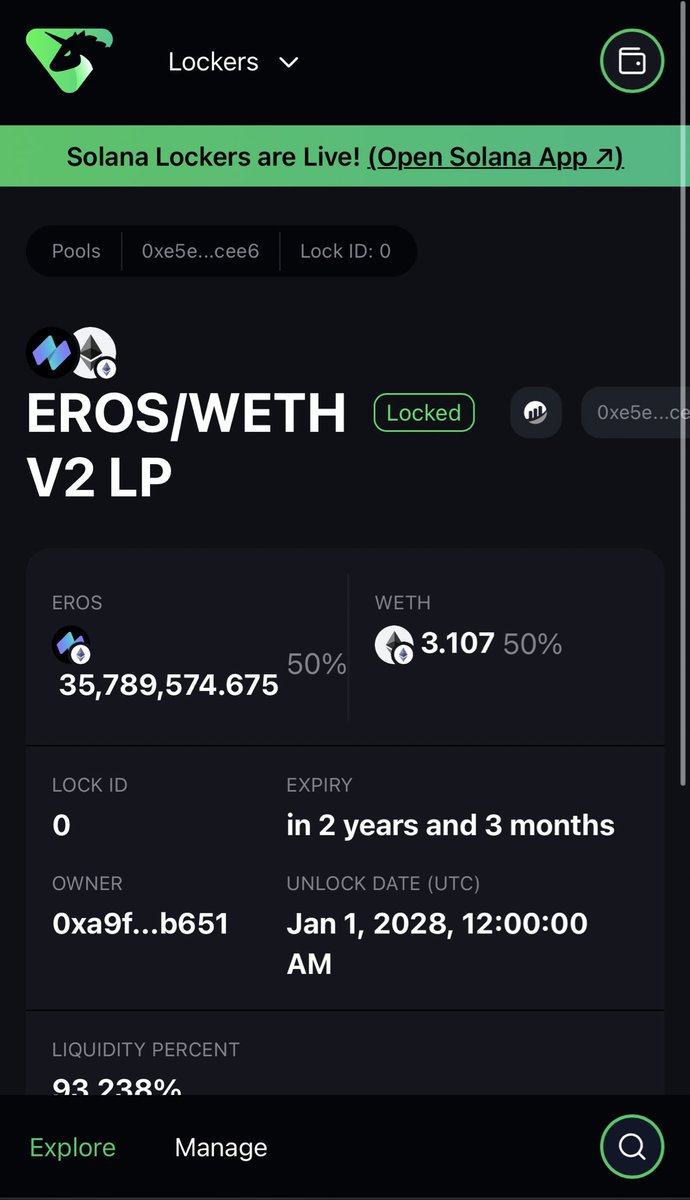 eros_protocol's tweet image. $EROS liquidty locked until 2028!