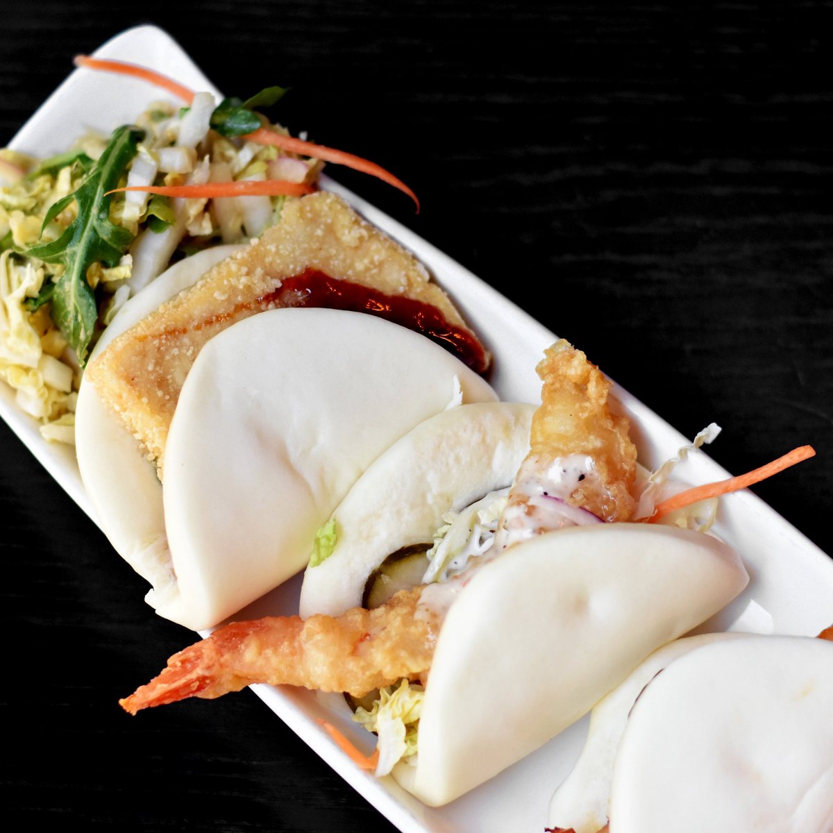 SlurpAnnArbor's tweet image. All about that bao #baobuns #bao #pick3 #shrimptempura #tofu #allaboutthatbass