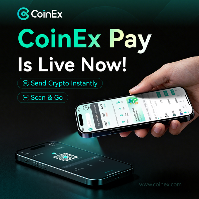 🚀 Nueva semana y nueva herramienta en CoinEx: CoinEx Pay ya está disponible en la app.

Con esta función vas a poder pagar y transferir cripto de manera segura y sencilla, usando más de 1000 monedas como $BTC, $ETH, $USDT y $CET.

Lo mejor es que todo se hace con códigos QR, sin