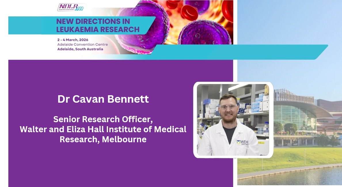 We are thrilled to announce #NDLR2026 speaker Dr
<a href="/Cavanbennett/">Cavan Bennett</a> postdoctoral researcher <a href="/WEHI_research/">WEHI (Walter and Eliza Hall Institute)</a>. Cavan's research focuses on #haematology particular the effects of iron in #MyeloproliferativeNeoplasms. #BloodCancer #CancerResearch