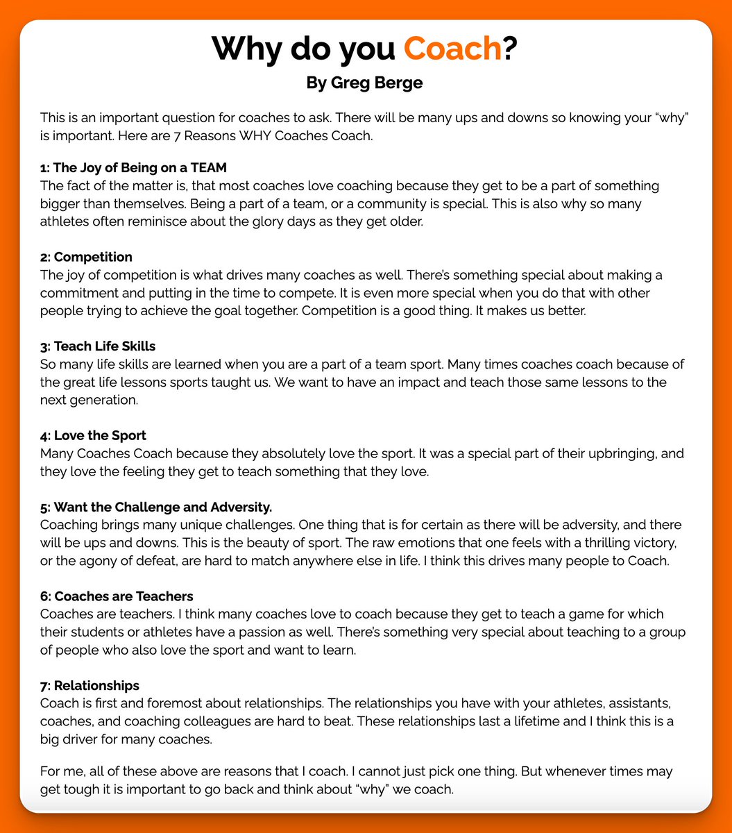 Every coach has a why.

For some, it’s the love of the game.
For others, it’s the lessons, the challenge, or the relationships.

When times get tough, your why is what keeps you going.

Why do you coach?