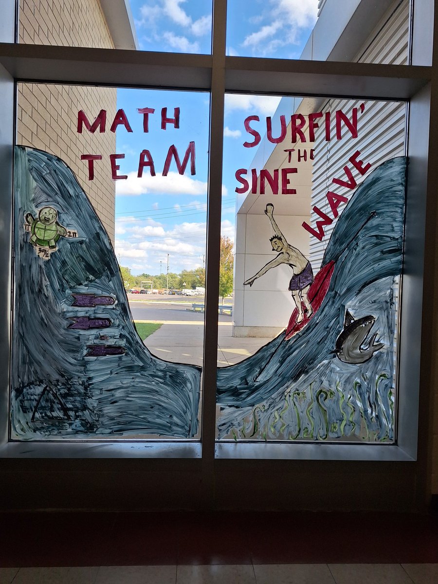 Some of our mathletes have an artistic side...Check out the window painting for last week's homecoming theme "Bulldogs in Paradise"!