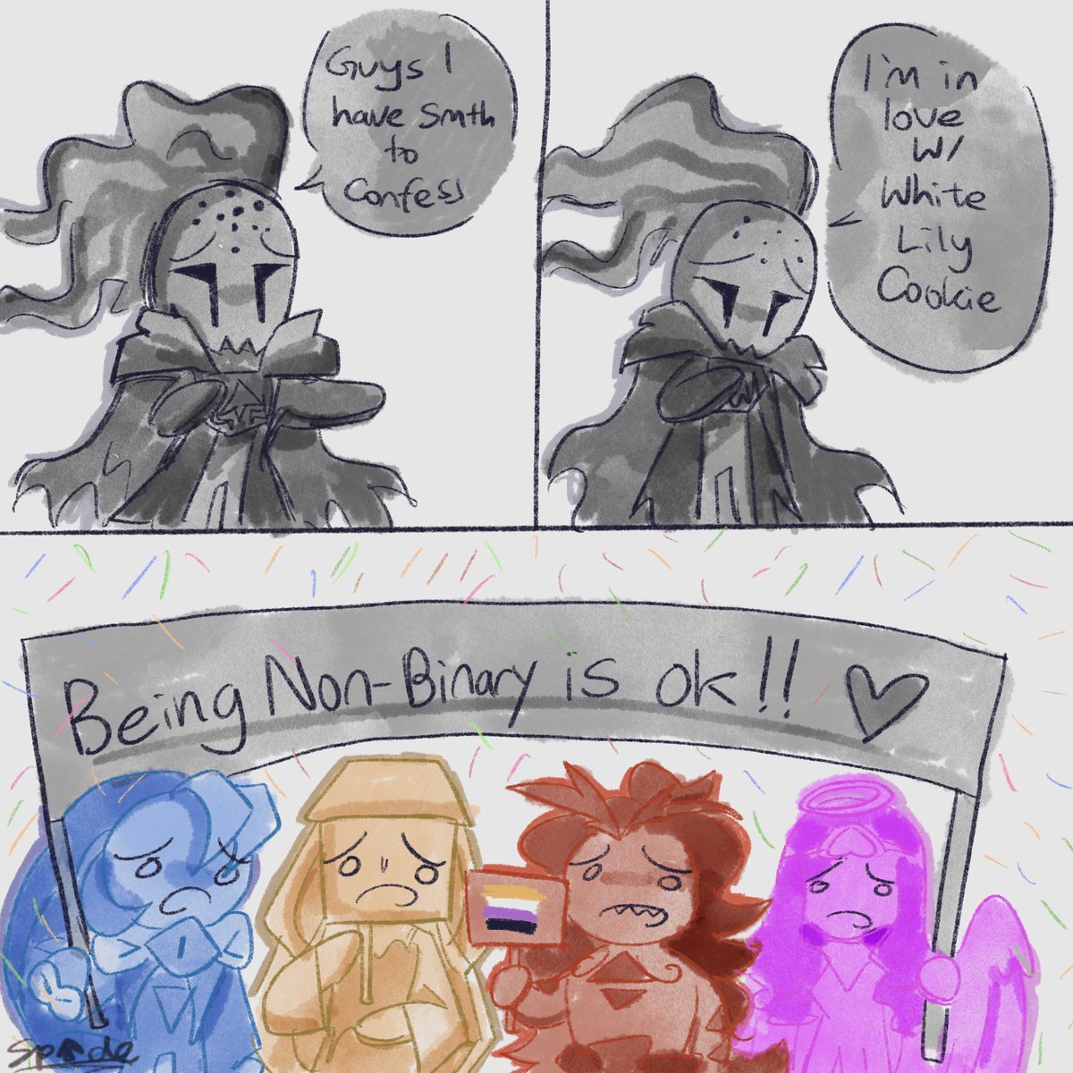 Beast version bc I thought it would be funny (I know Silent Salt is male do not attack me-)
#cookierunkingdom #crk #crkfanart #silentsaltcookie #shadowmilkcookie #eternalsugarcookie #burningspicecookie #mysticflourcookie #cookierunkingdomfanart