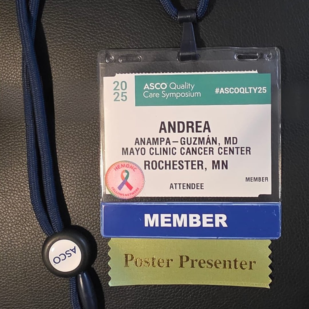 AndreaAnampaG's tweet photo. My badge for the #ASCOQLTY25 Symposium just arrived! Excited to present my poster on financial toxicity in Peruvian cancer survivors and connect with colleagues in Chicago.
#Oncology #GlobOnc #ClinicalPharmacology #Oncologia #SurvOnc #HOFellows @ASCO https://t.co/BTEptCpf5g
