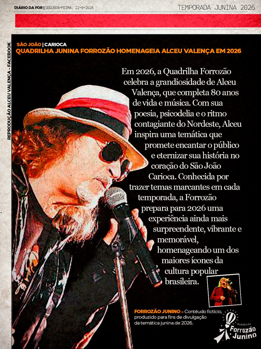 ForrozaoJunino's tweet photo. A capa de jornal que eu queria ser 👀
Ainda da tempo, sou boa em dar entrevistas ein? 📹🤳🏻
Estão ansiosos? Aumentei minha playlist e agora só paro ano que vem 🤩
#AlceuValenca #Forrozaojunino #Forrozão2026 #VemPraForrozão https://t.co/haOhYGENG5