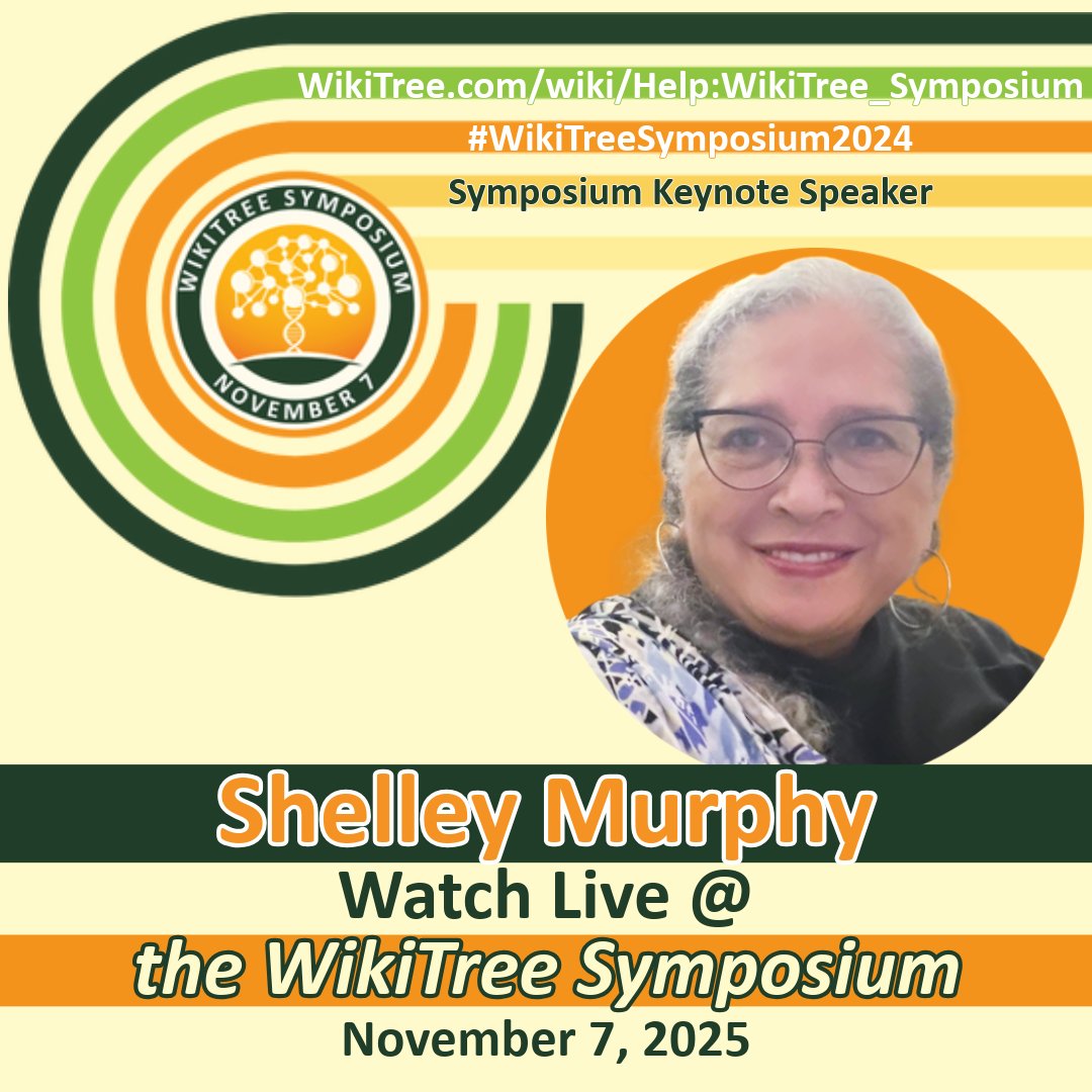 We're honored to announce Shelley Murphy as a Keynote Speaker for the WikiTree Symposium!

wikitree.com/wiki/Help:Wiki…

Registration for this free genealogy conference opens Oct 1st

#WikiTreeSymposium2025 
@‌TFamilytreegirl