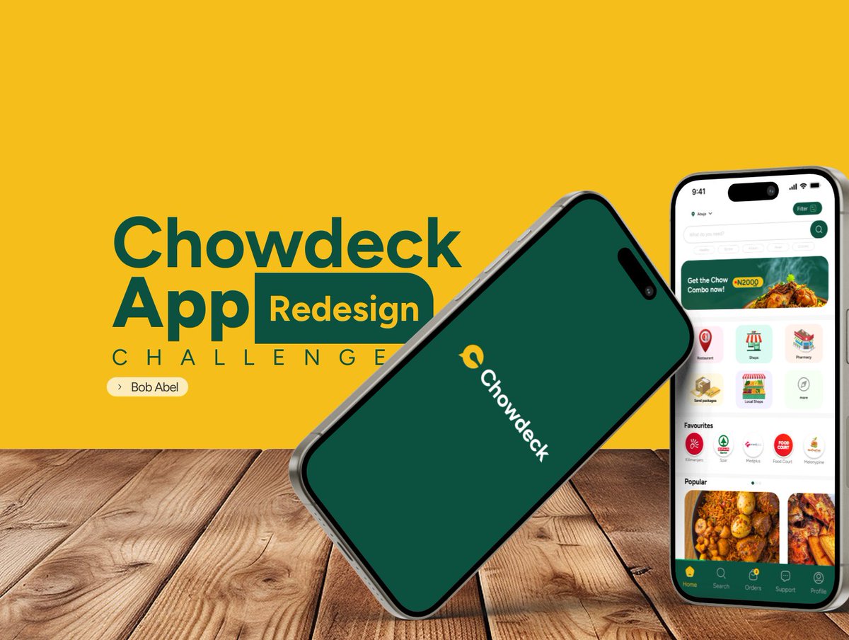 Bobabels's tweet photo. Took on this design challenge: Redesigning Chowdeck’s food delivery app.
The goal was to make it modern, intuitive, and user-friendly while staying true to the brand.
#Chowdeckredesign https://t.co/UcGAQkROQj