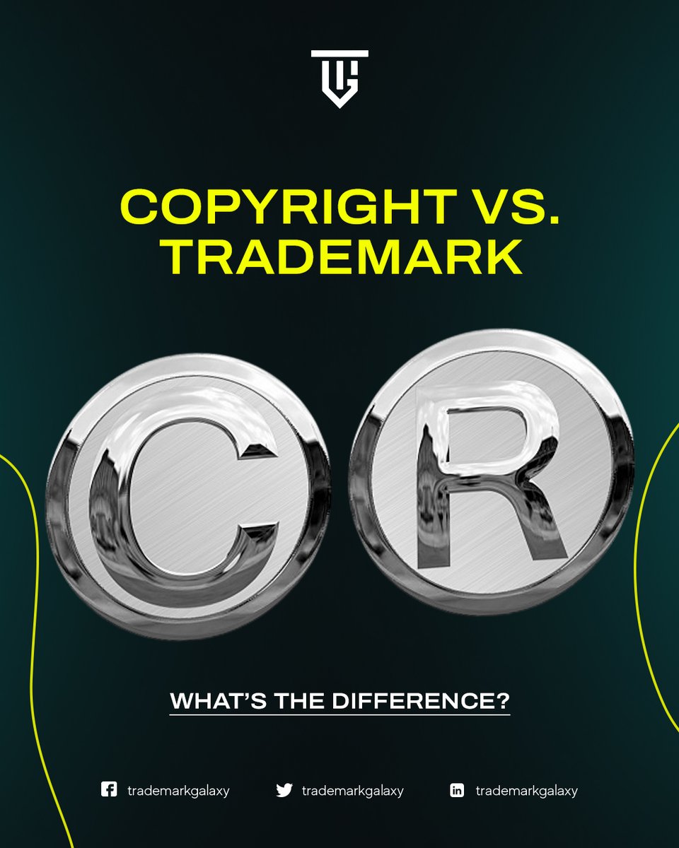 trademarkgalaxy's tweet image. Trademarks protect names &amp;amp; logos. Copyrights protect creations. Both protect your success. #TrademarkGalaxy #IPBasics #BusinessTips