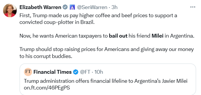 Por izquierda y derecha le preguntan a Trump por qué hace que los estadounidenses paguen más caro el café para apoyar a golpistas en Brasil y por qué dedica guita de los contribuyentes para salvar "a su amigo corrupto".