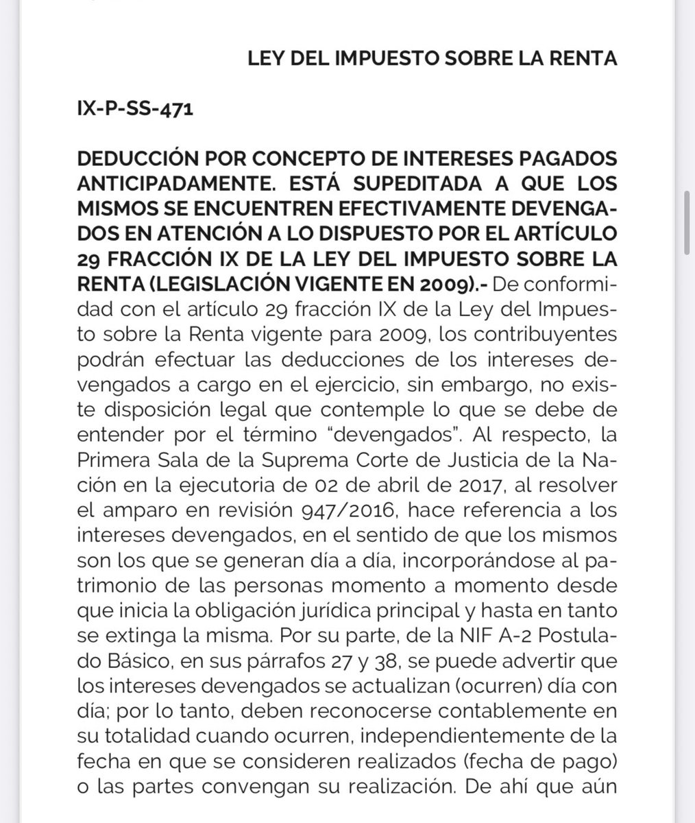 FumMartin's tweet photo. El devengo de los intereses, para fines fiscales, se actualiza día con día por el simple transcurso del tiempo y, consecuentemente, su reconocimiento tributario debe realizarse en el ejercicio en que debieran ocurrir y no en uno previo, independientemente de su fecha de pago. https://t.co/QqU6Xiiqak