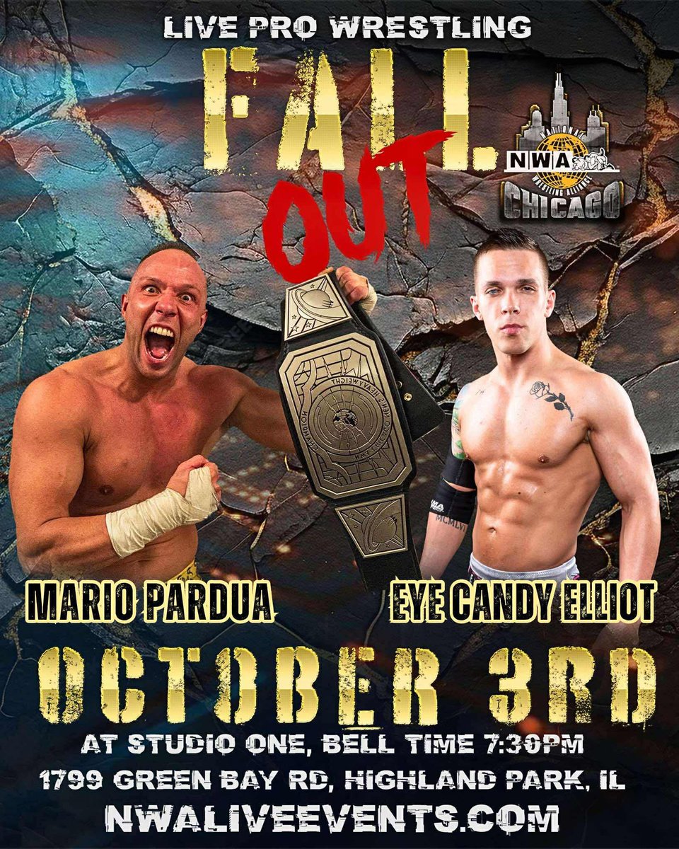 October 3rd see @nwachicago at Studio ONE 
Use code NWA16 at checkout on Eventbrite 
eventbrite.com/e/nwa-chicago-…

Watch NWA Powerrr on Roku every Tuesday at 8/7 PM Central 

#NWA #NWAChicago #Roku #ProWrestling #Wrestling #Chicago #Event