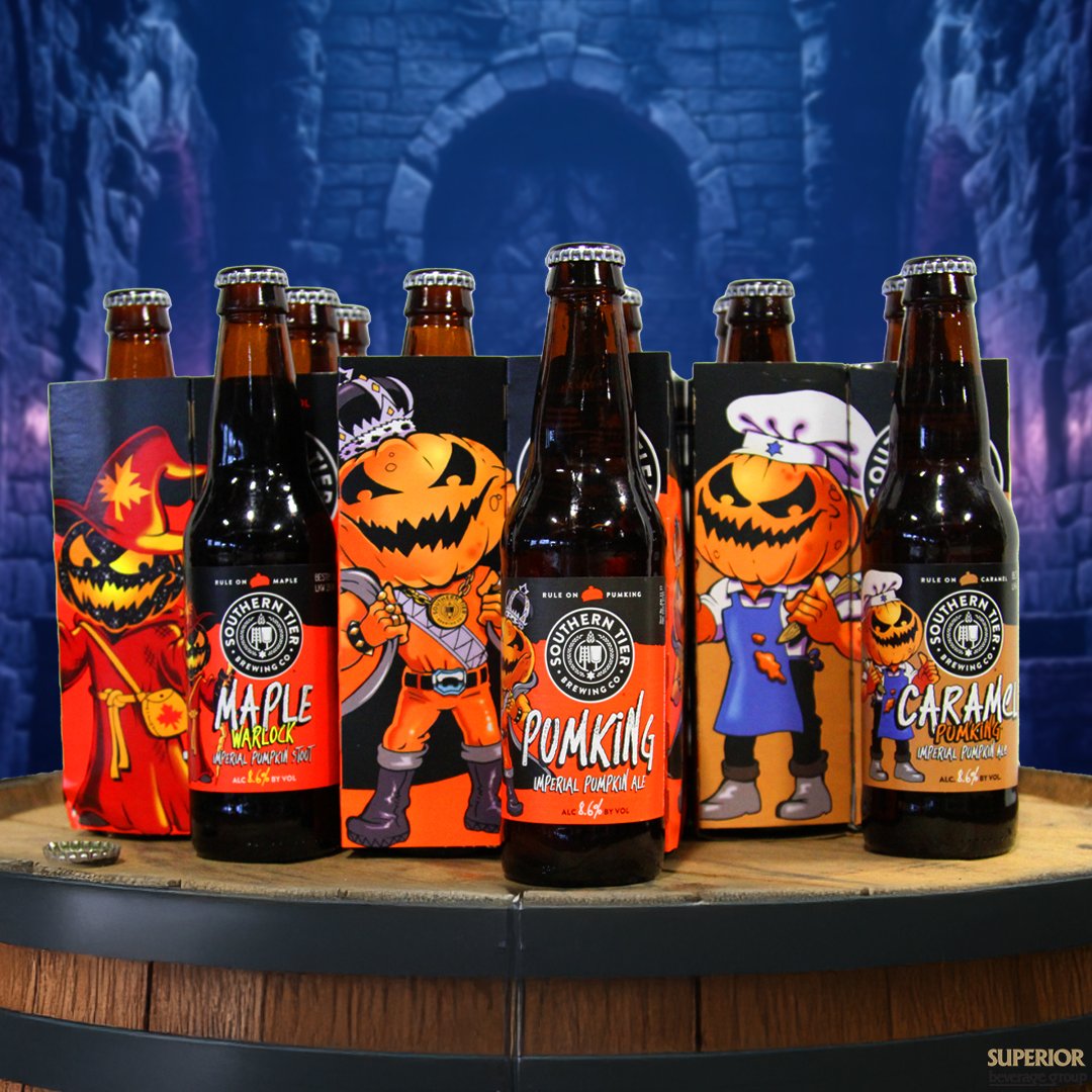 Three fall legends, one epic decision. 🎃🍁🍬 @STBCBeer is here with Pumking, Maple Warlock, and Caramel Pumking—seasonal brews made for cozy nights and good company. 🍺🔥 

Drink responsibly; must be 21 years or older.