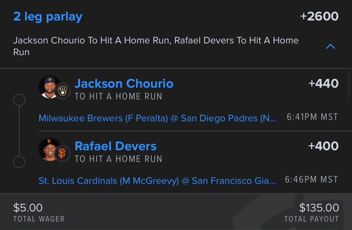 DaParlayMonster's tweet image. Let’s get 2 guys to hit 2 Bombs tonight Chourio needs his 20th Milestone let’s hit another +2600 💣 🚀🏆
@SlimeeLab 🔔
#RookieBetts #SlimeLab
