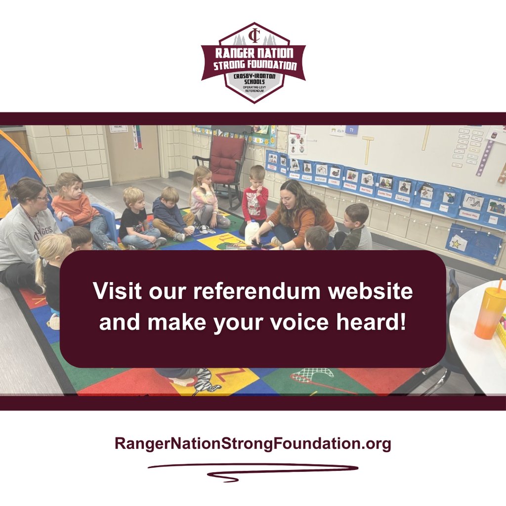 CISchoolDist's tweet image. Want to learn more about the Nov. 4 school referendum?

Visit RangerNationStrongFoundation.org for everything you need to know about the proposed operating levy