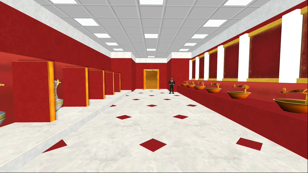 EricBlueEyes's tweet image. Red Bathroom Finished ✅