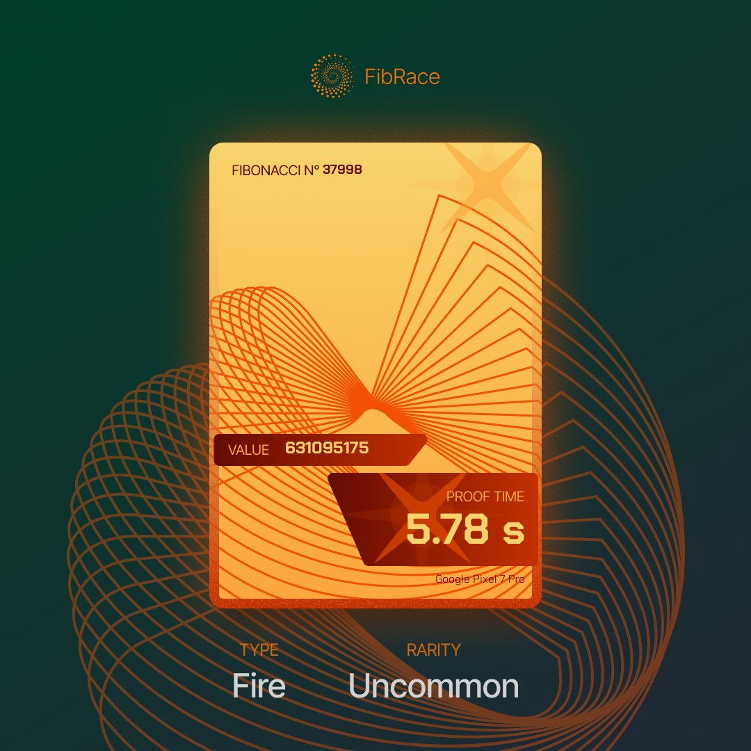 _hencrypt's tweet image. I just proved #Fibonacci 37998 in 5.78 s on my Google Pixel 7 Pro with Cairo M from @KakarotZkEvm and settled my proof on @hyli_org!
Download the FibRace app and try to beat my performance!
#FibRace