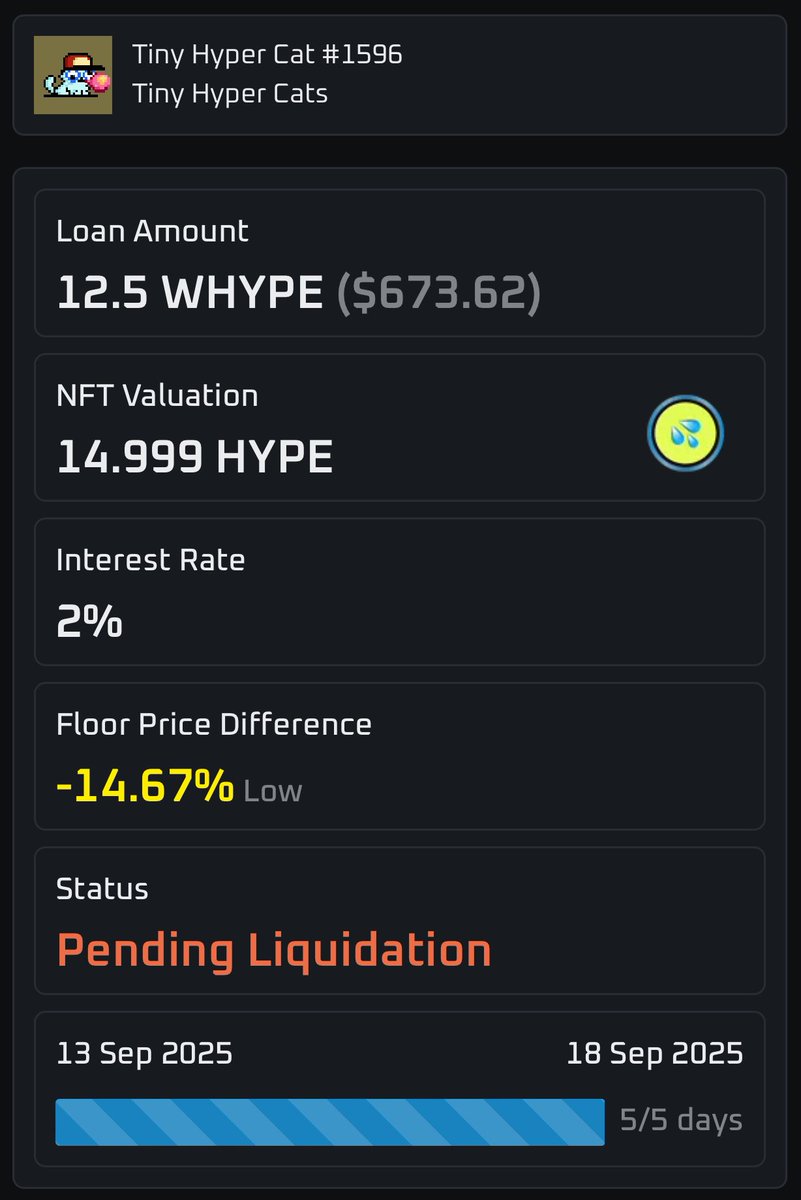 How To Buy Hyperliquid NFT’s for ~20% OFF

1. Visit @bae_protocol at bae.eco/dashboard
2. Pick your NFT, set your terms &amp; provide $HYPE
3a. If paid → earn significant real yield on $HYPE
3b. If unpaid → seize top NFT’s at a discount

One of the best ways to DCA into HYPE