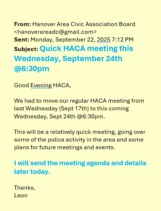 Hanover Area Civic Association tweet media