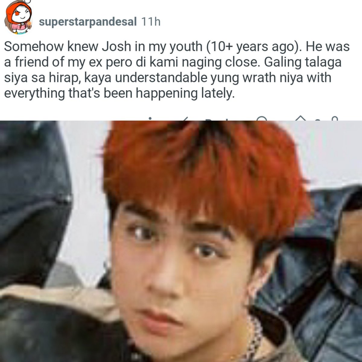 i think people forget, whether willfully or not, na Josh literally came from the marginalized group before he hit it big as SB19. by his account, isang kahig, isang tuka sila. if we have effective government programs, hindi sana nya nadama yung hirap. may karapatan sya bumoses.