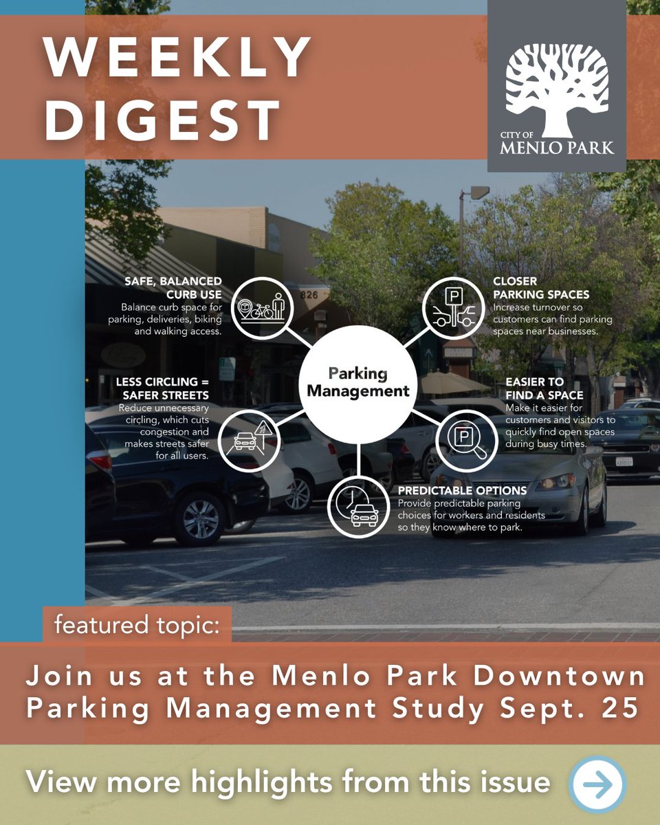 CityofMenloPark's tweet image. View this week’s #WeeklyDigest: publicinput.com/Email/n374441 and subscribe: publicinput.com/weeklydigest