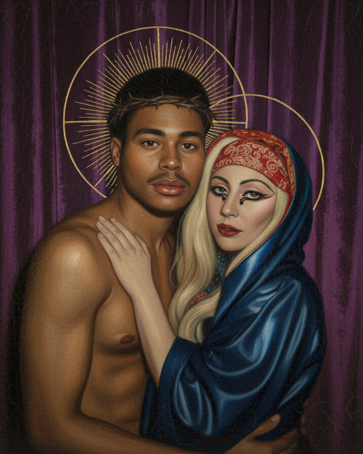 JoyBxnce's tweet photo. This photo with Lady Gaga belongs in a Museum of Catholic Art &amp; History.  🙏🏽🔥 https://t.co/6b6wDbuGvS