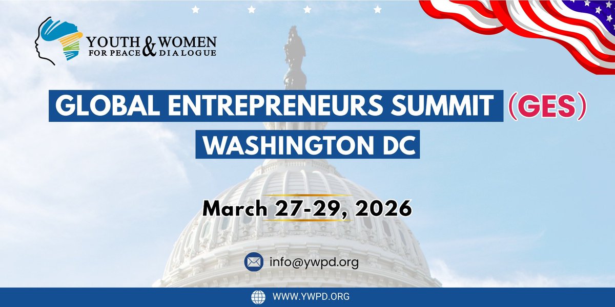 SDK_CD's tweet image. Drum Rolls; 
Leading as a Project Director, we’re thrilled to announce the Global Entrepreneurs Summit 2026, taking place in Washington, D.C. from March 27–29, 2026.

APPLY HERE; 

ywpd.org/events/

Queries: info@ywpd.org

#GES2026 #Entrepreneurship #Innovation