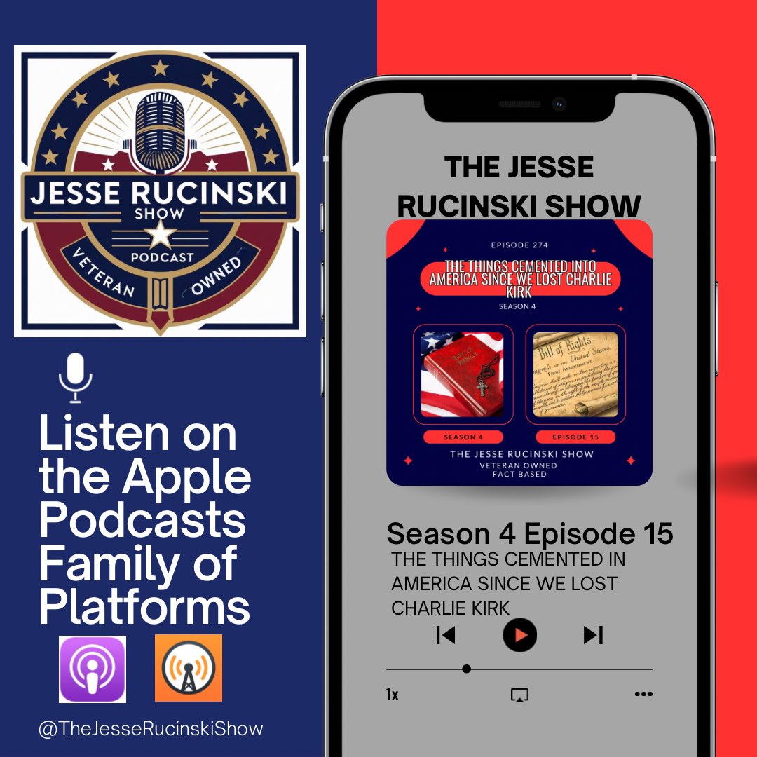 New episode of The <a href="/JRucinskiShow/">The Jesse Rucinski Show</a> is available on both the <a href="/ApplePodcasts/">Apple Podcasts</a> &amp; <a href="/OvercastFM/">Overcast</a> apps. The links are below, the link in my bio, other posts, and at 2146media.com

podcasts.apple.com/us/podcast/the…

overcast.fm/+AAxFkpTGysE

#PodcastCommunity #VeteranOwned #CharlieKirk #USA