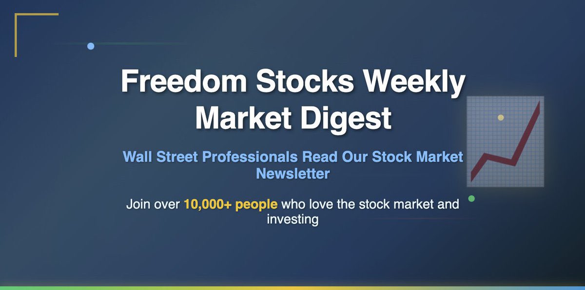 Hello everyone,

Tomorrow at 10:00AM EST I release a FREE weekly newsletter (Read in 5 mins or less). 

It is in bullet point format, so it’s very easy to digest. No jargon or SPAM. 

Newsletter Sections: Stock Market, Economy, Commodities, Artificial Intelligence, Renewable