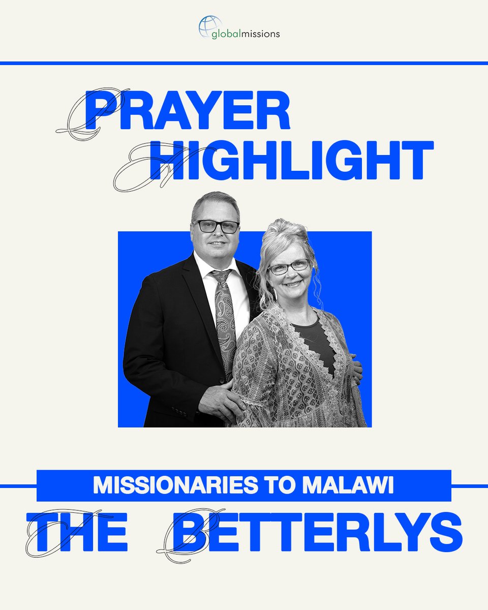 UPCIMissions's tweet photo. This week’s prayer highlight: Roger &amp; Vicki Betterly, missionaries to Malawi. Join us in covering their family and ministry in prayer as they continue to reach souls in Africa. 🌍🇲🇼#PrayerHighlight #PentecostEveryDay #IAMGlobal #GlobalMissions #UPCI https://t.co/JGAqO5TPoR