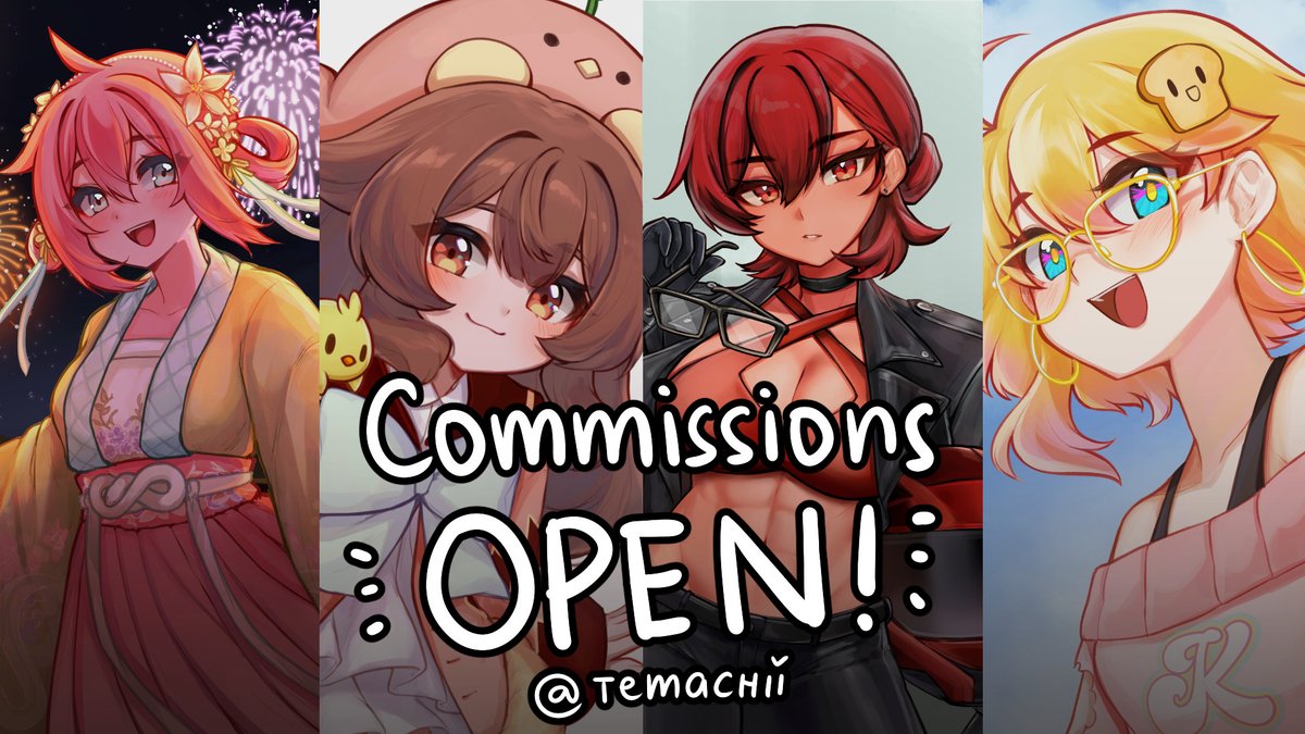 I will be opening (except for lore artworks) for a limited time! 🥺Likes and RTs are appreciated 💖 Feel free to check my site or VGen for details 🙏