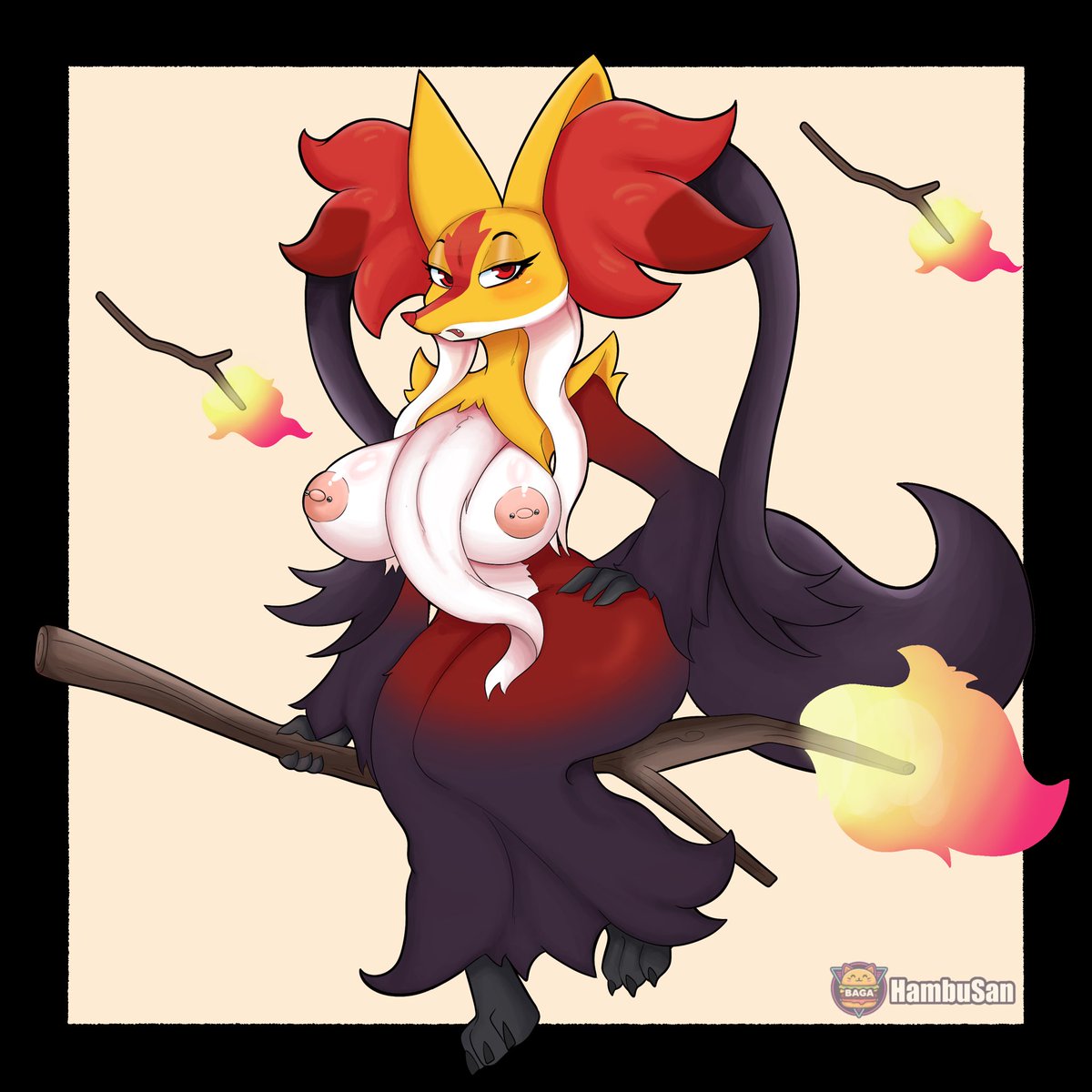 Delphox pasa de ser una adulta joven a una milf con su nueva Mega, no tengo pruebas pero tampoco dudas 

Y si por fin la termine 🤫

#nsfw #yiff #yiffart #rule34 #delphox #nsfwart