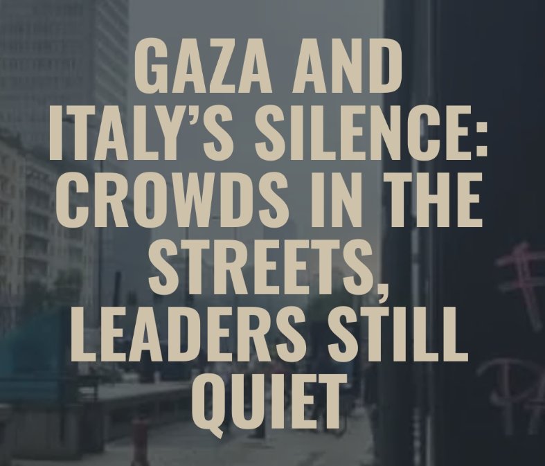 From Milan to Rome, thousands of voices are filling Italy’s streets for #Gaza. But while the people speak loudly, the government stays quiet.

open.substack.com/pub/alexmilone…