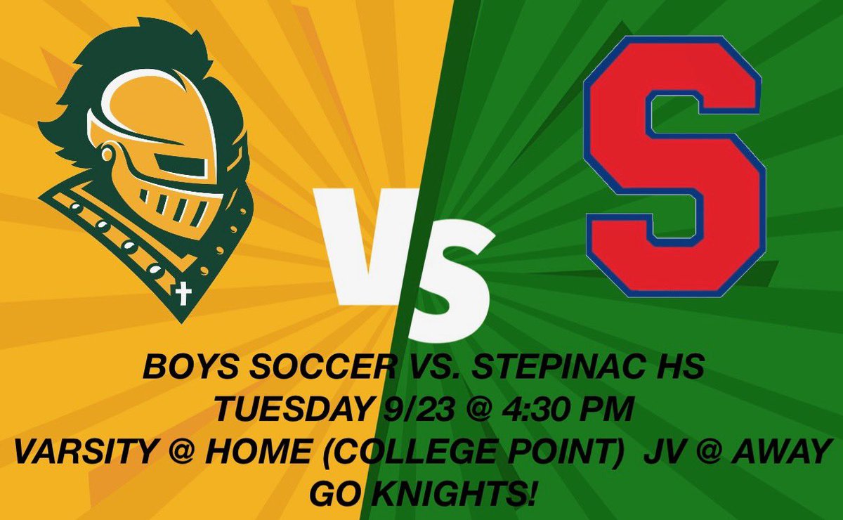 Good luck to our Boys Soccer Program . GO KNIGHTS!