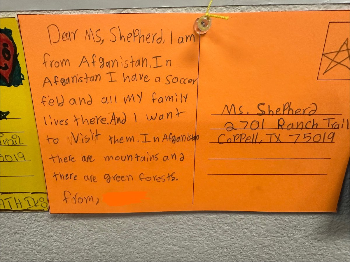 MsLShepherd's tweet image. Learners in our classes wrote postcards activity sharing about their home countries. @friskeyc, @VeenaESL, and I  loved learning more about where our learners are from and their cultures! @CMSWestWrangler #WestFam @CoppellESLBIL #CoppellESLBIL