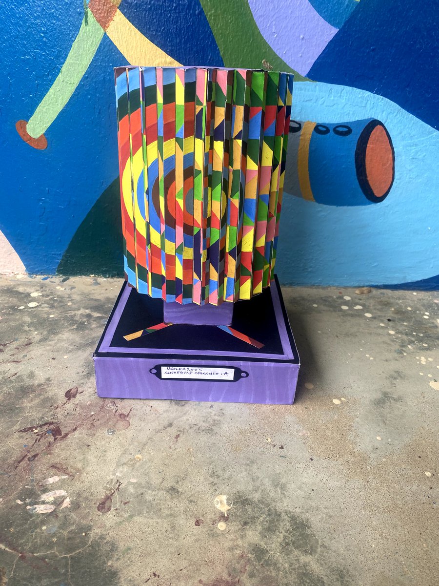 nolexart's tweet photo. Hello Art lovers ❤️❤️❤️
#Newart 

Colours spiral into rhythm, patterns breathe like music, and geometry learns to dance.
This is not stillness, this is motion captured in paint....

Nolexart Creation 
Medium: hardboard, cardboard paper and paint 

#openforbussines 

#nolexart https://t.co/FtwI5FaVMl