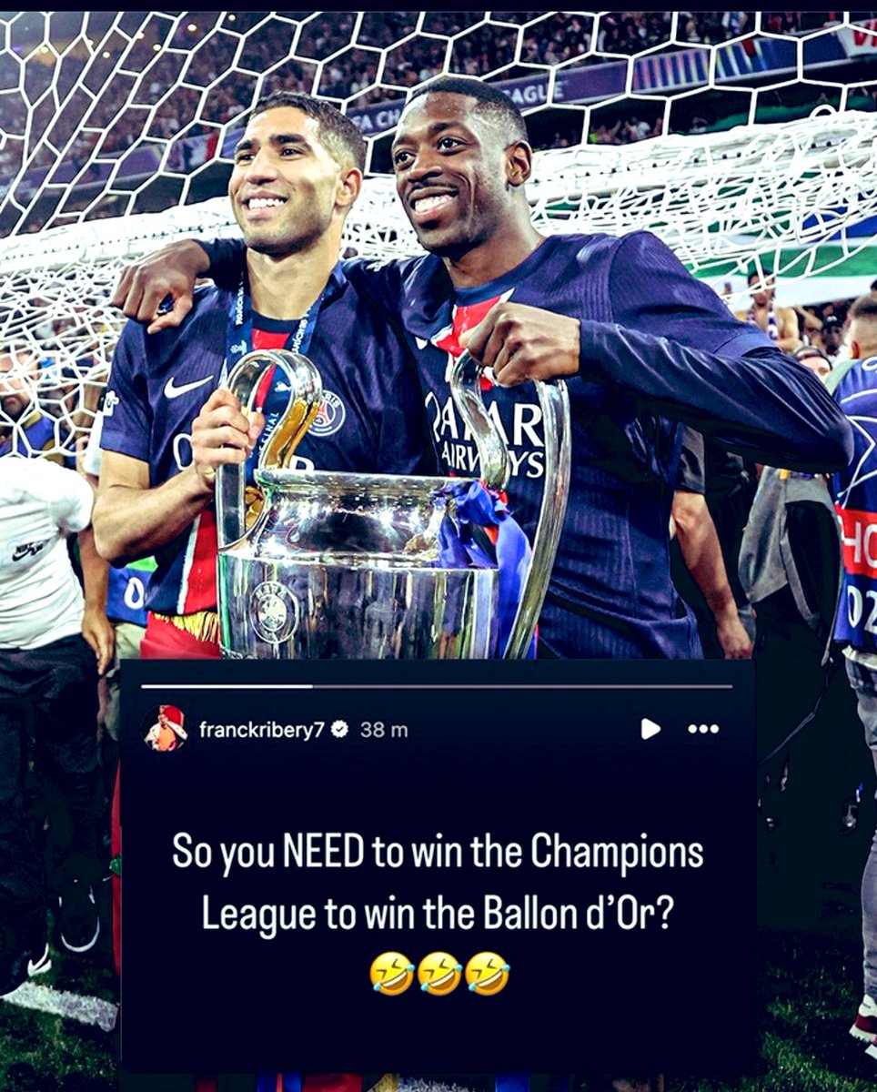 iamSeanAmadi's tweet photo. . . Yes frank Ribery, all you have to do these days to win the @ballondor is to win just the @ChampionsLeague or maybe 🤔 just any trophy 🏆 anywhere on the planet.  😂🤣😂

Congrats and cheers 🥃 to the French 🇫🇷 man. 👍 https://t.co/PH9V6q7Gl0