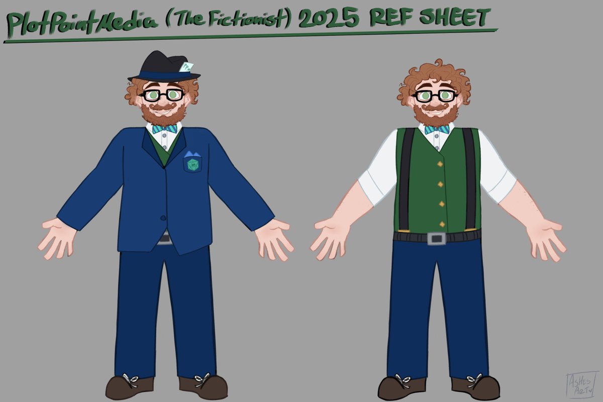 Here he is! The new &amp; improved ref sheet <a href="/plotpointmedia/">Plot-Point-Media</a>!!

I hope you like the ref sheet love! ❤️

#oc #sona #reference #refsheet #characterdesign #commissionsopen