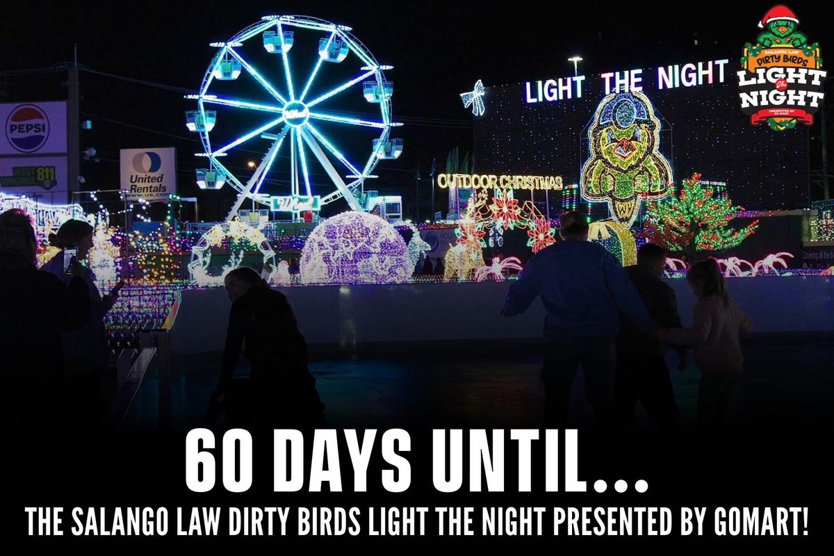dirtybirdscwv's tweet image. Sleeping a little better tonight, knowing we're down to only 60 DAYS LEFT 😴 💤 😉🎄

What nights are you coming this year? 🤔

🎟️ dblightthenight.com

#staydirty #DirtyBirds #CWV #LTN #LightTheNightWV

@salangolaw @GoMartStores