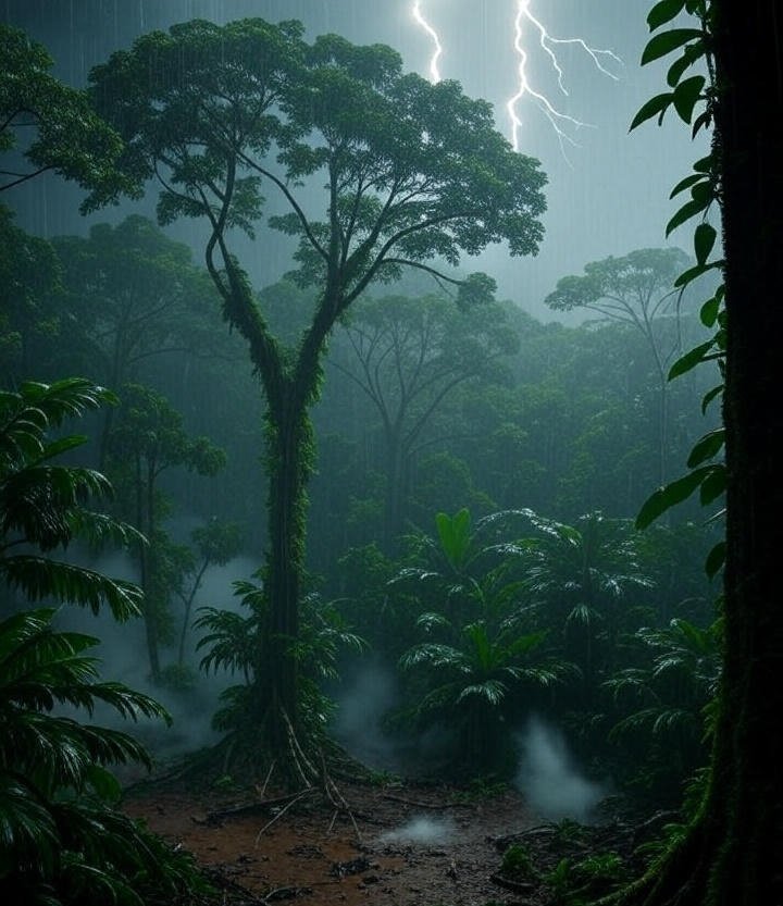 ScenicBeauti's tweet photo. Lost in the magic of a rainforest storm! Heavy rain pouring, leaves shimmering, and nature showing its wildest beauty. 
 #Rainforest #NatureLovers #RainMagic https://t.co/IRIiaHme0M