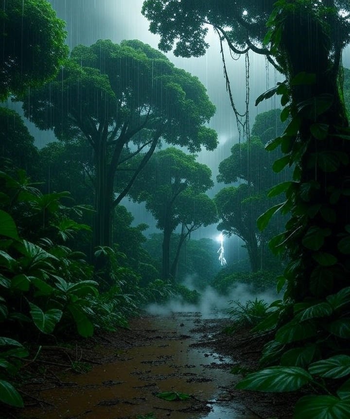ScenicBeauti's tweet photo. Lost in the magic of a rainforest storm! Heavy rain pouring, leaves shimmering, and nature showing its wildest beauty. 
 #Rainforest #NatureLovers #RainMagic https://t.co/IRIiaHme0M