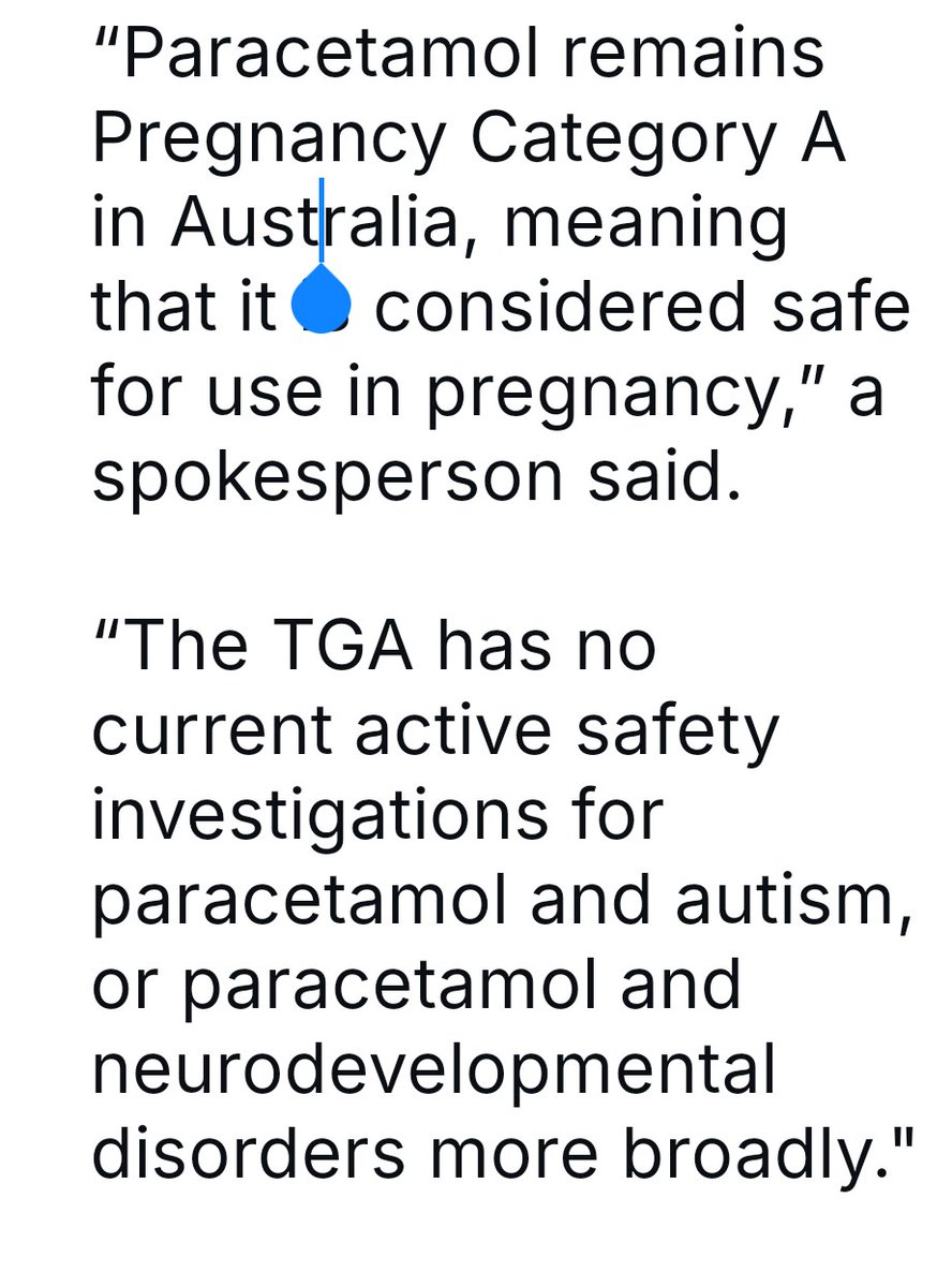 Australian government announcement on paracetamol