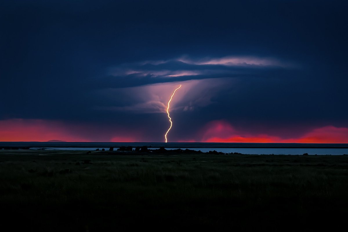 Brian_Genge's tweet photo. I really wish I had my landscape lens at the time, but this is the best I could get with my phone. This was one of the most intense lightning storms I have been in. Bent County, Colorado (June, 2025) https://t.co/qu4uvZzWu8